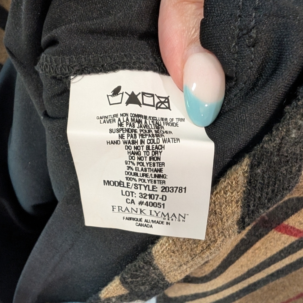 Frank Lyman Design Black and Brown Crew Neck Sweater - Picture 5 of 8